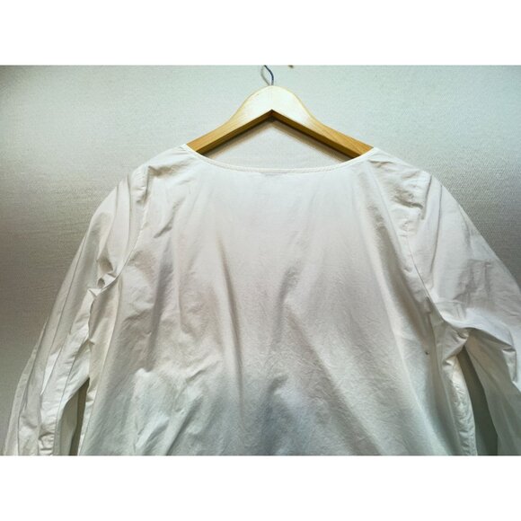 J.Crew Women's Cotton Poplin Peasant Top Lightweight Size M White Long Sleeve - Picture 8 of 8